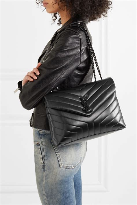 ysl loulou medium black stylw|saint laurent quilted shoulder bag.